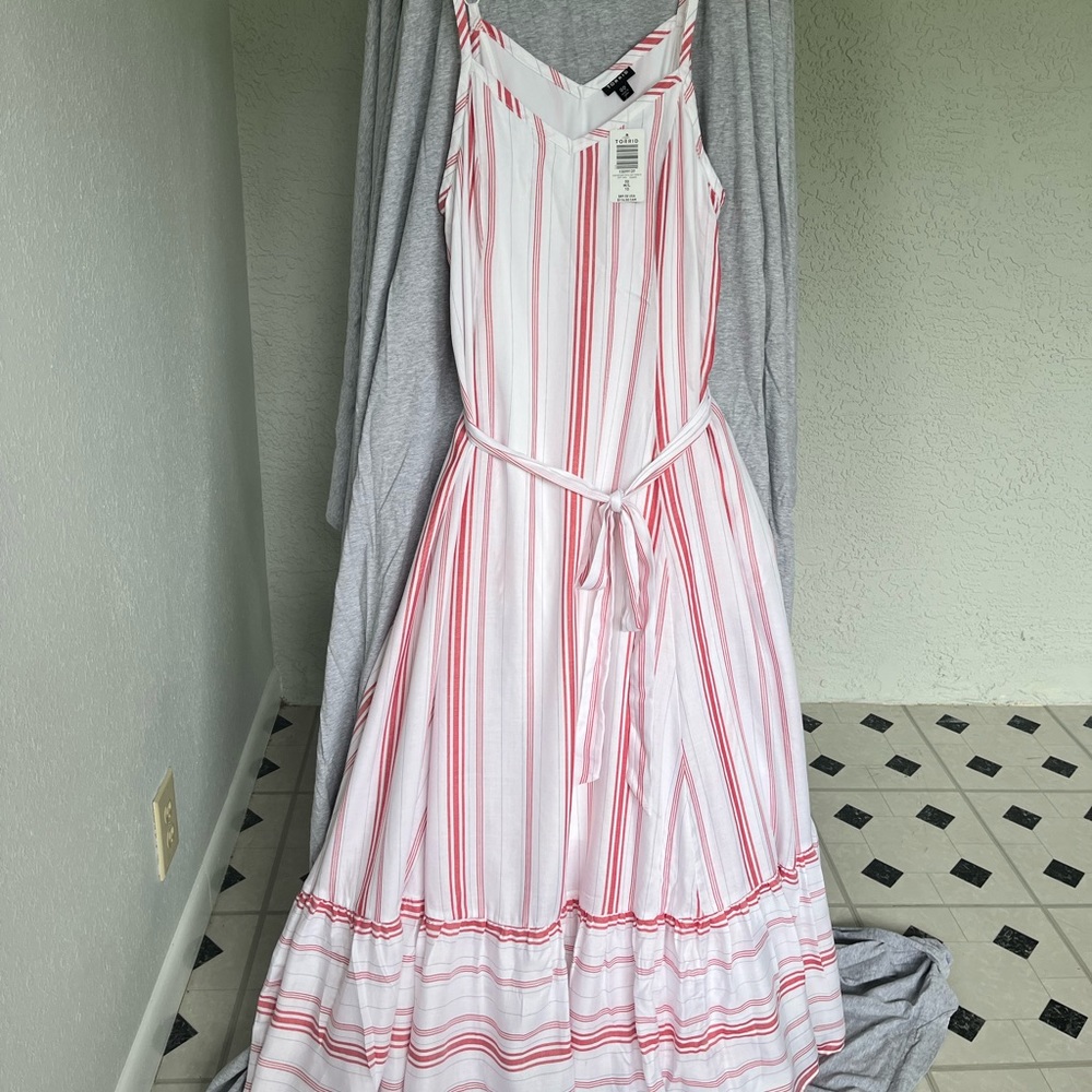 Torrid Red & White striped dress